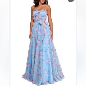 City Studio Floral Maxi Dress - Blue and Pink